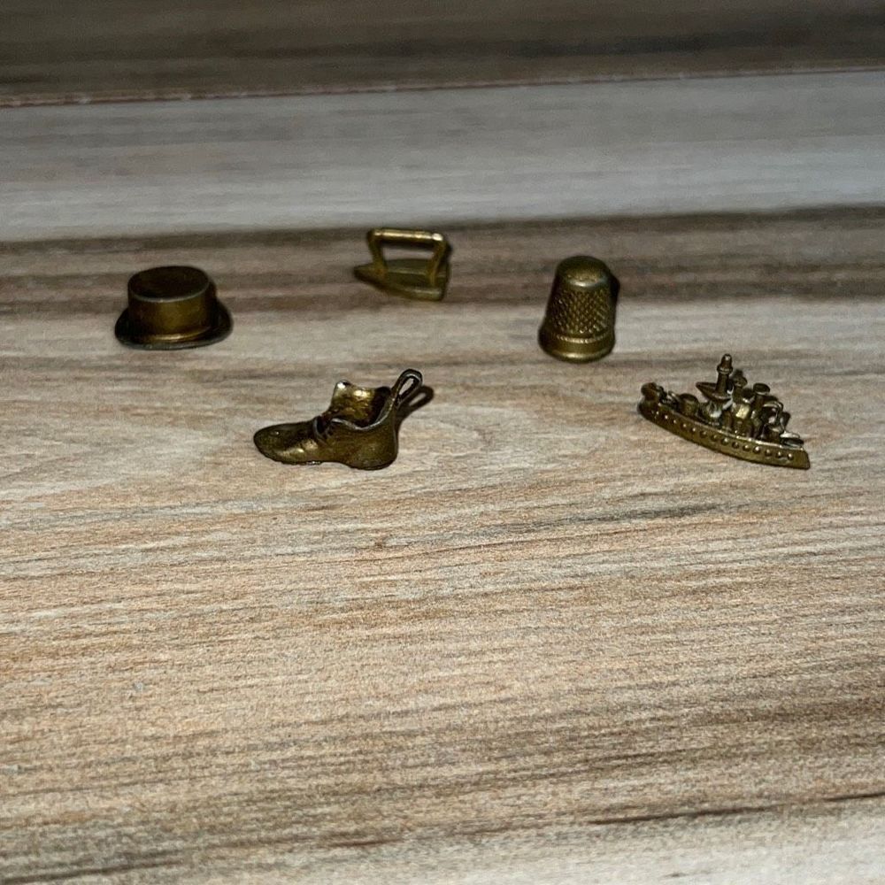 Vintage Lot 5 of  MONOPOLY Brass Metal Pieces